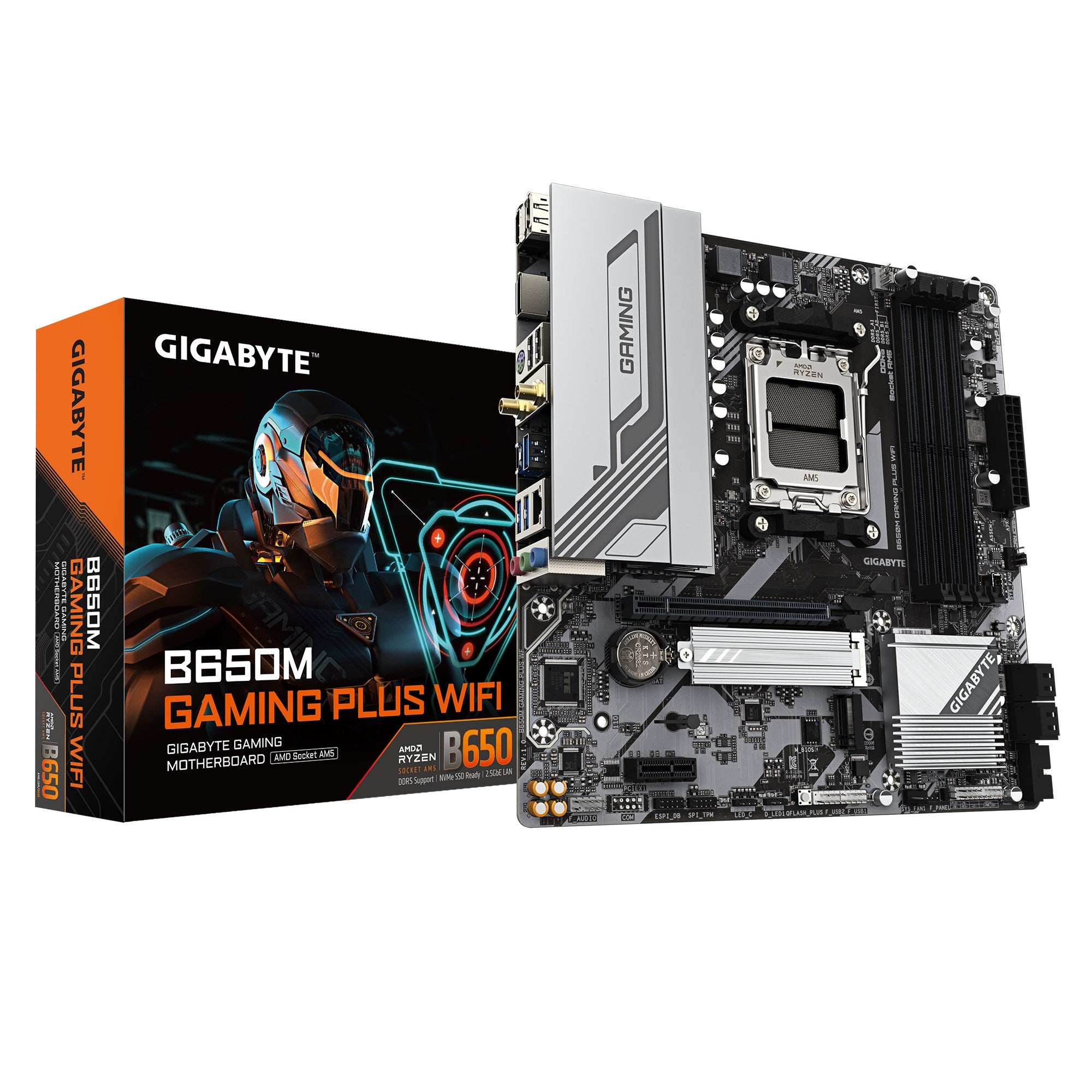 Gigabyte B650M GAMING PLUS WIFI, AMD AM5, 4 x DDR5up to 256 G, 1 x HDMI, 1 x PCI Express x16, 2 x M.2, 4 x SATA, 4 x USB 3.2 Gigabyte B650M GAMING PLUS WIFI, AMD AM5, 4 x DDR5up to 256 G, 1 x HDMI, 1 x PCI Express x16, 2 x M.2, 4 x SATA, 4 x USB 3.2